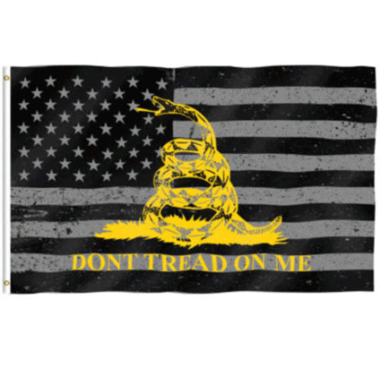 Dont Tread On Me Flag 3x5 - Double Sided Black American Made in
