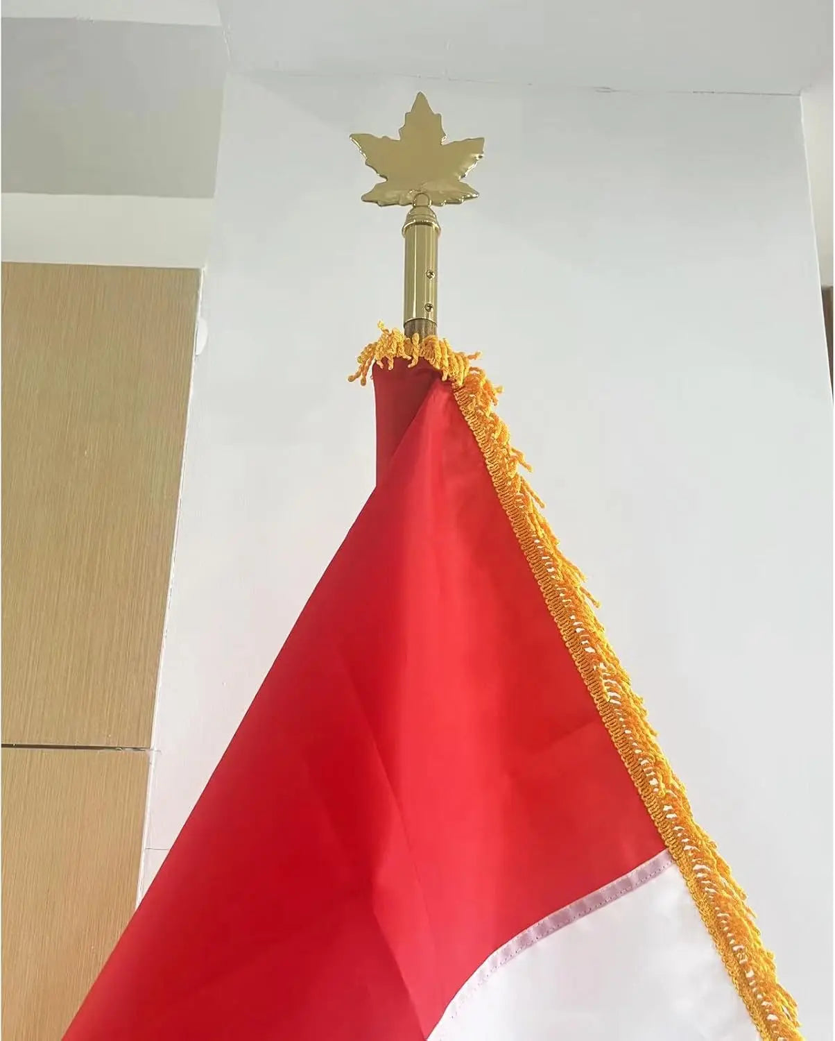 Gold Brass Canadian Maple Leaf for Indoor Flagpole Finials or Parade Flagpole Finials, for 1-inch Diameter Flagpoles USA TOP FLAGS,INC