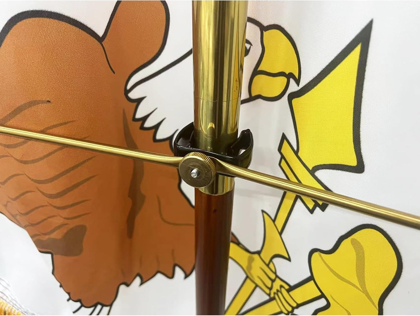 Indoor Flagpole Spreader (Gold) 2 PCS, Arm Length 18 Inches, The Flag Spreader Will fit Poles 1 1/8" - 1 3/8" in Diameter