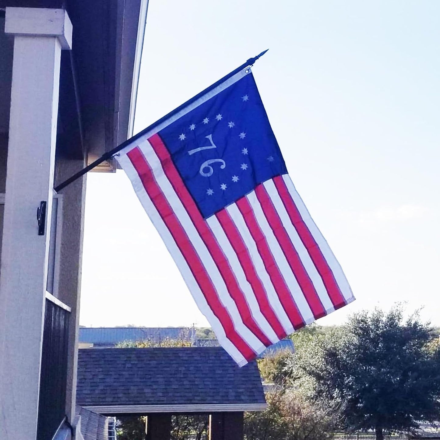 Bennington 76 Betsy Ross Flag 3x5 Ft Embroidered, Heavy Duty 1776 American Flag Outdoor, Double Sided USA 13 Star Colonies Flags with 2 Brass Grommets