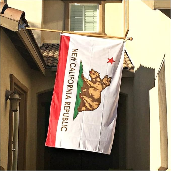 TOPFLAGS New California Republic Flag 3x5 Ft Double Side 3Ply Ncr Cali State Flags Two-Headed Bear CA Flag Heavy Duty Outdoor 4 Rows Stitched Edge with 2 Brass USA TOP FLAGS, INC