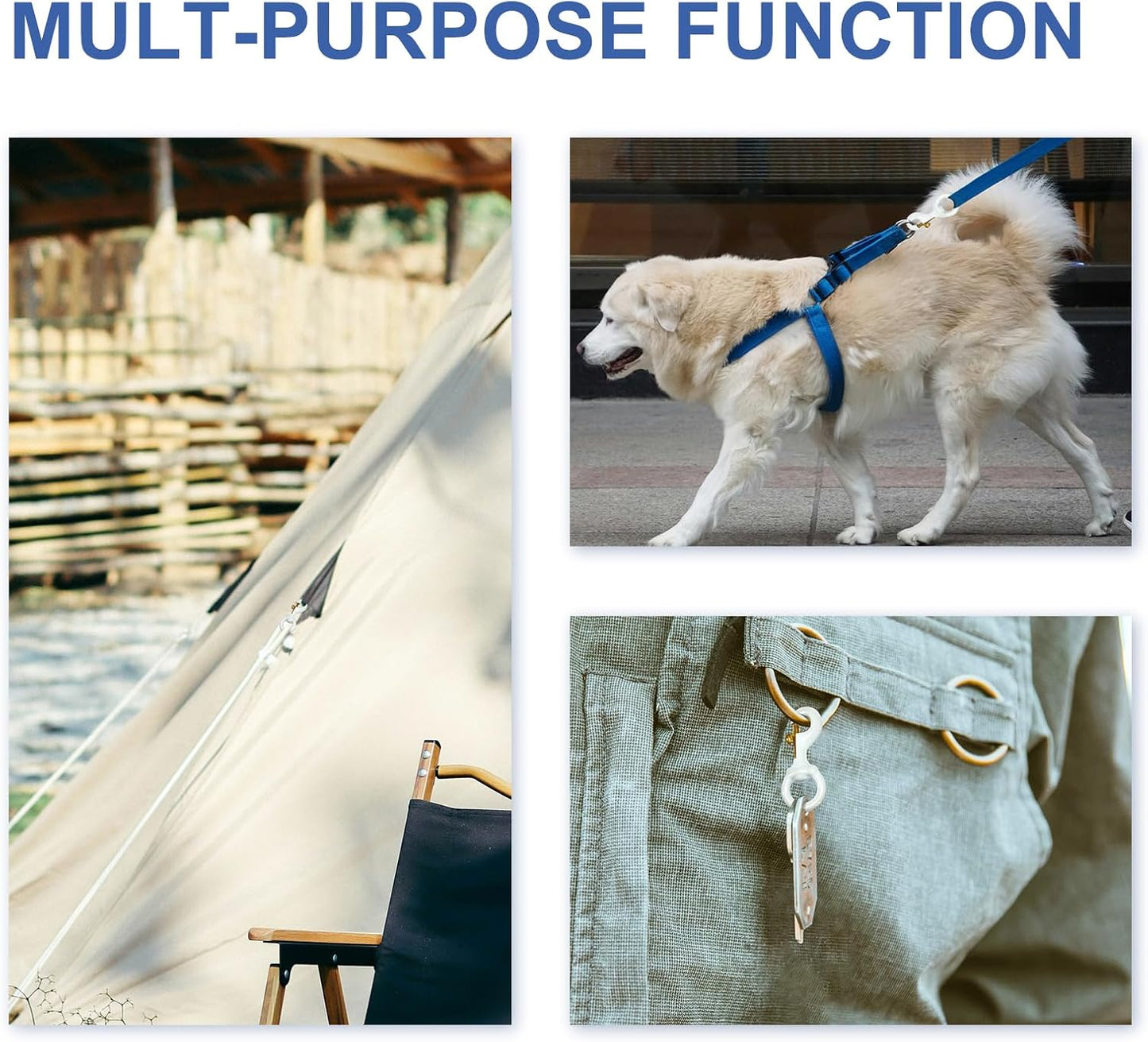 Topflags Flag Clips for Flagpole Rope with White Rubber Coated- 2 Pack 3.5 Inch Metal Swivel Hooks for Flag Outdoor for Pet Leash, Key Chain, Clothlines, Tent Rope