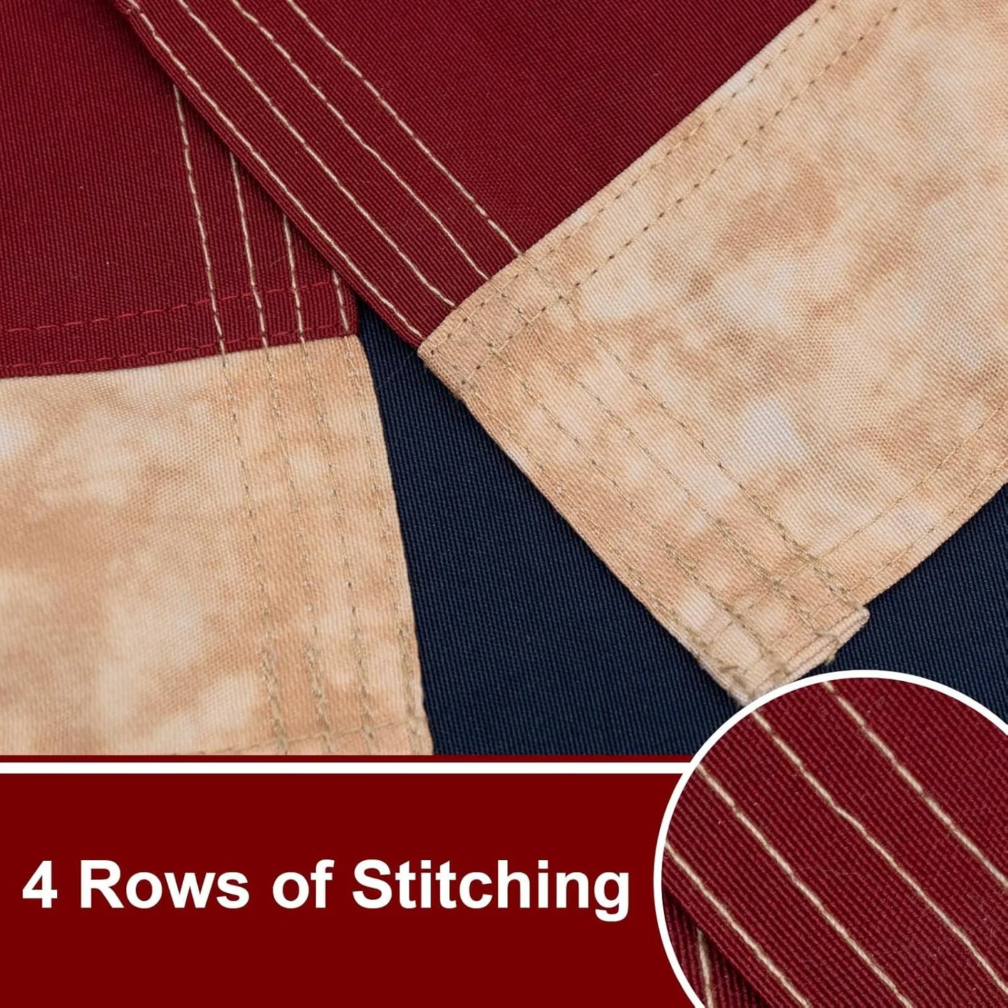 American 1776 Betsy Ross Tea-Stained Flag 3X5 Ft Outdoor Heavy Duty USA Vintage 13 Star Historical American Flags Luxury Embroidered Star with 2 Brass Grommets USA TOP FLAGS,INC