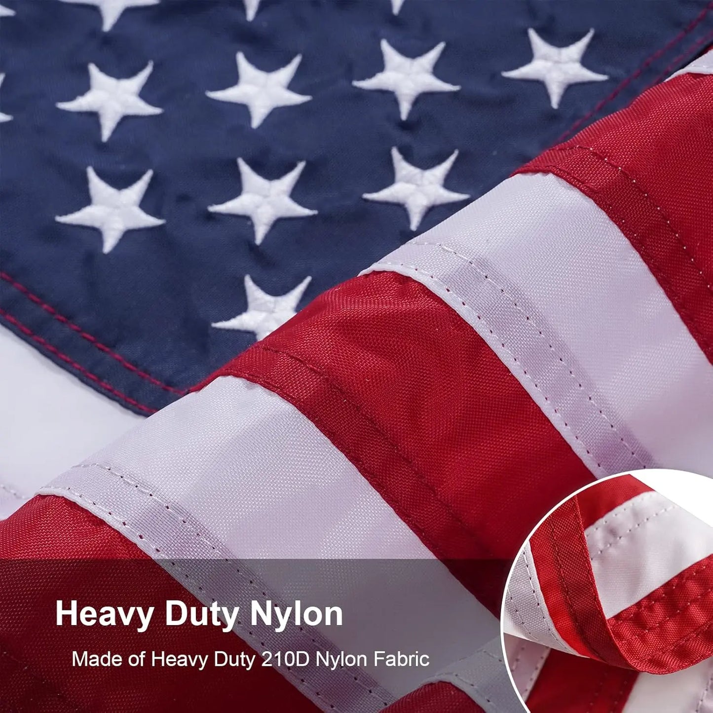 American Flag 12x18 Inches Made in USA, Embroidery 50 Stars Ensign Nautical Small US Boat Flags with 2 Brass Grommets, Heavy Duty Polyester Outdoor Banner for ATV UTV Yacht Golf Cart USA TOP FLAGS,INC