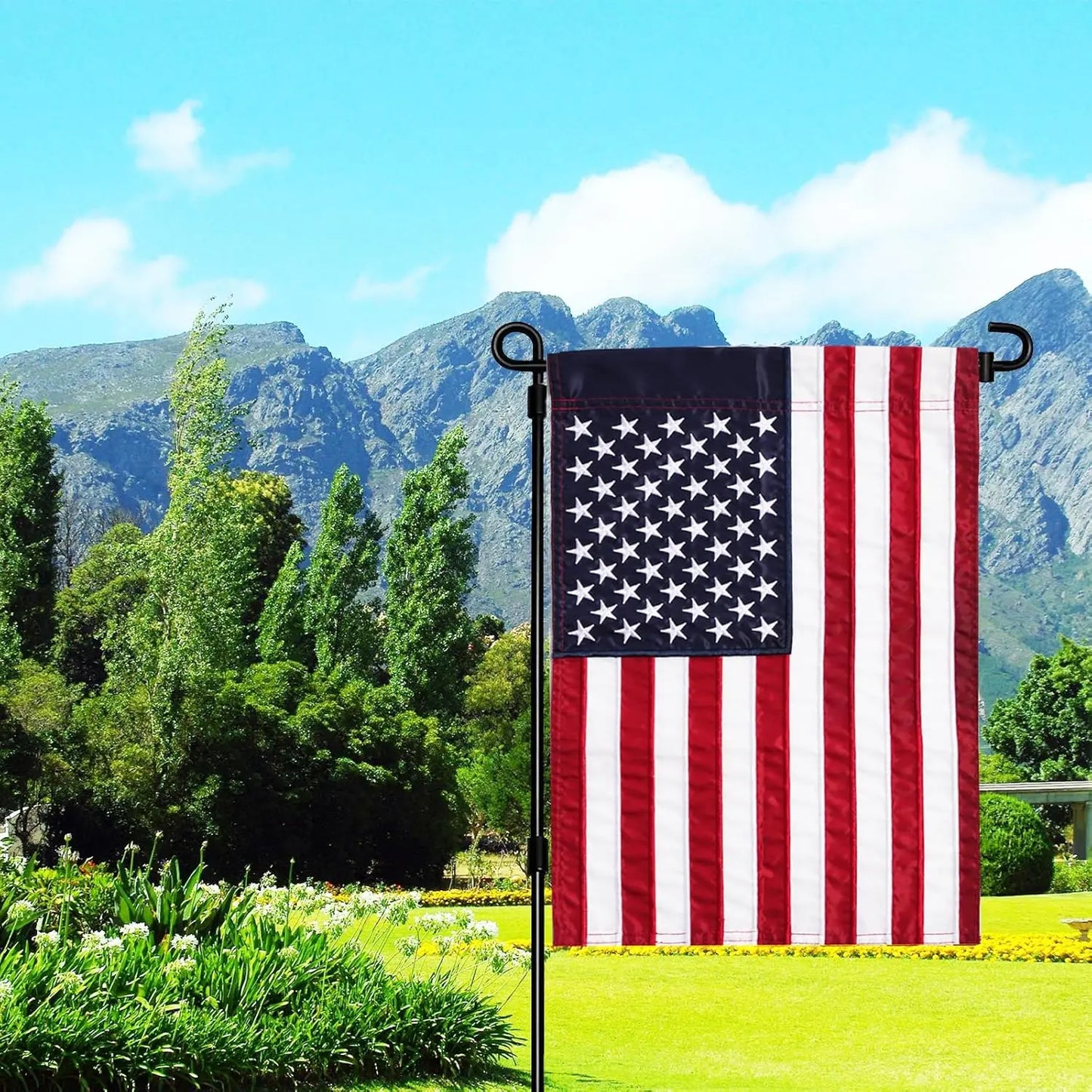 American Garden Flag 12x18 Inches Double Sided Embroidered Small USA American Flag Garden Yard Flags for Outside Patriotic Banner USA TOP FLAGS,INC