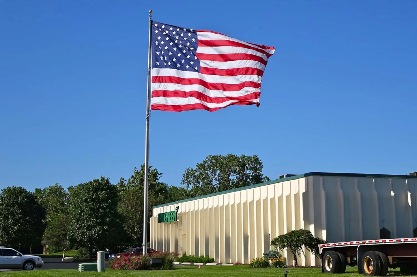 American Flag 6x10 Ft Made in USA TearProof Series for Outside, Heavy Duty Tough Spun Polyester All Weather US Flag for High Wind, Embroidered Stars Sewn Stripes and Brass Grommets USA TOP FLAGS,INC