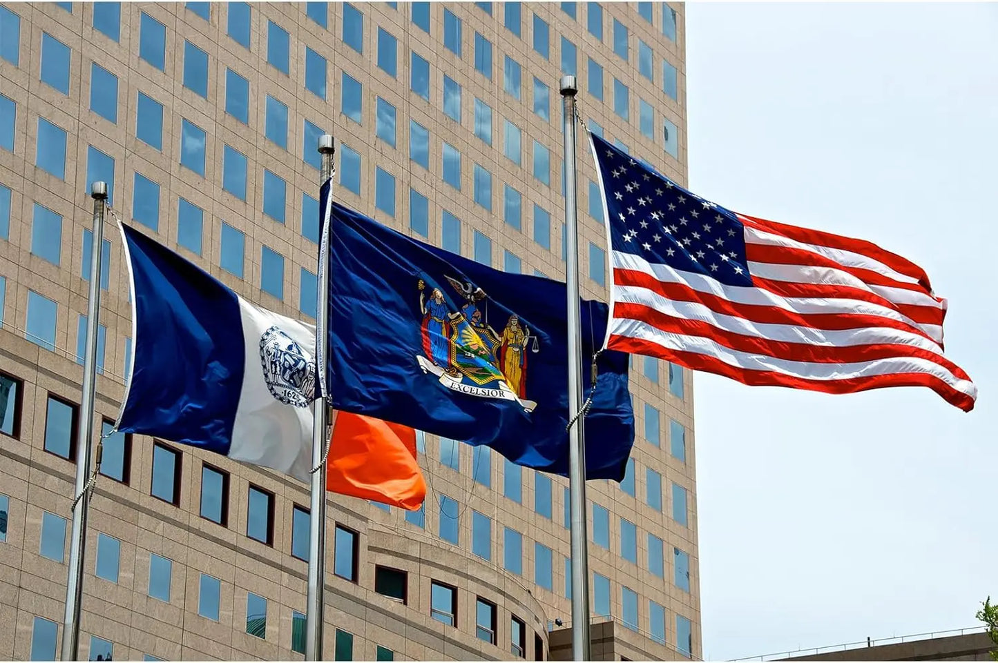 TOPFLAGS New York State Flag 4x6 Outdoor NY Flags Embroidered Flag Heavy Duty Sewn Stripes with 2 Brass Grommets USA TOP FLAGS, INC