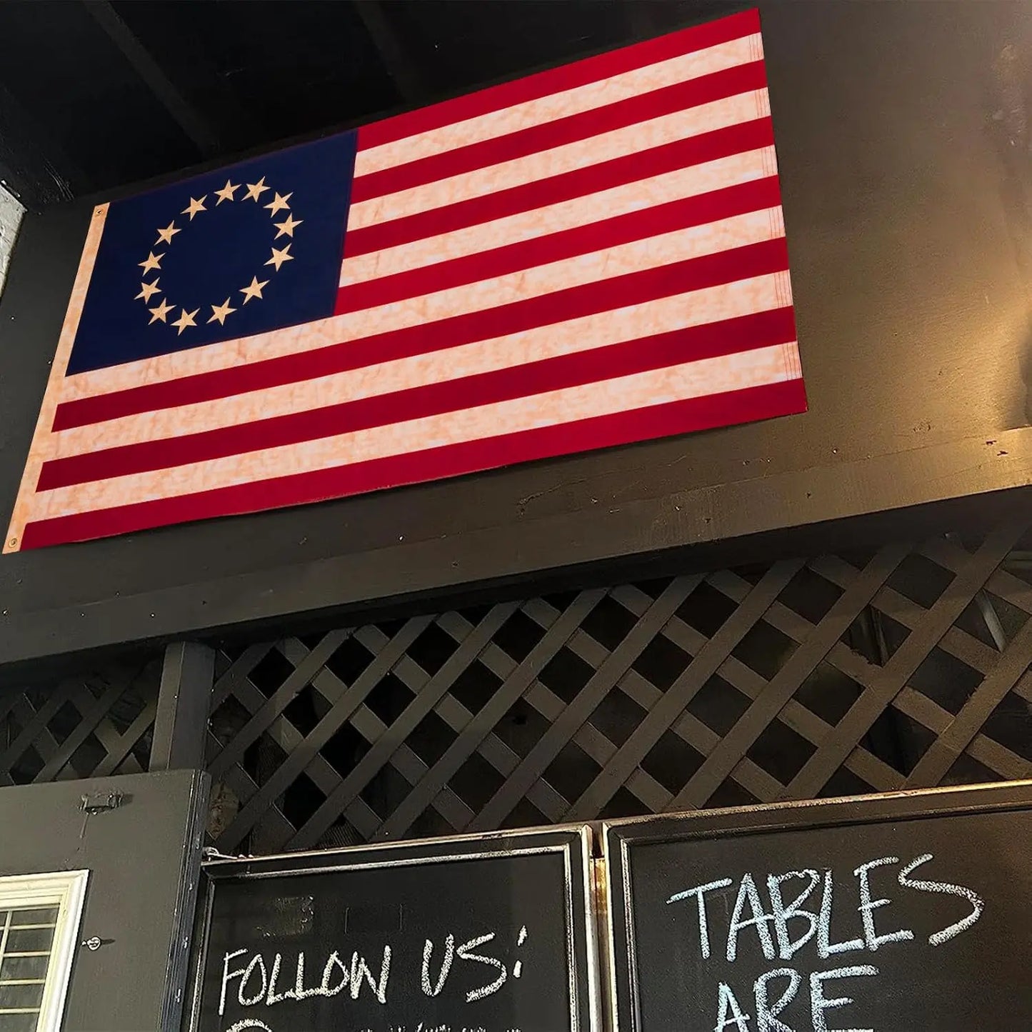 Embroidered Tea Stained Betsy Ross Flag 3x5 ft Outdoor Heavy Duty 13 Star American Flags Double Sided Colonial Flag 13 Stars for Outdoor Indoor Use USA TOP FLAGS,INC