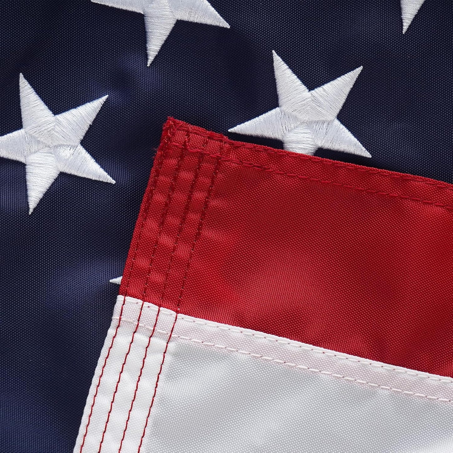 American Flag 20x30 Ft Made in USA TearProof Series for Outside, Heavy Duty Tough Spun Polyester All Weather US Flag for High Wind, Embroidered Stars Sewn Stripes and Brass Grommets