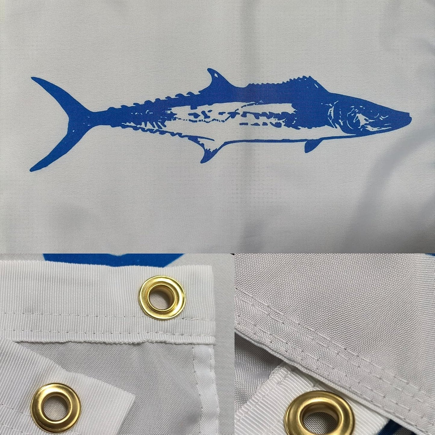 TOPFLAGS Mackerel Boat Flag 12x18 Inch Double Sided Heavy Duty Fishing Flag - Vivid Color Fisherman's Catch Flags for Boating | 4 Row Stitched and 2 Brass Grommets USA TOP FLAGS, INC