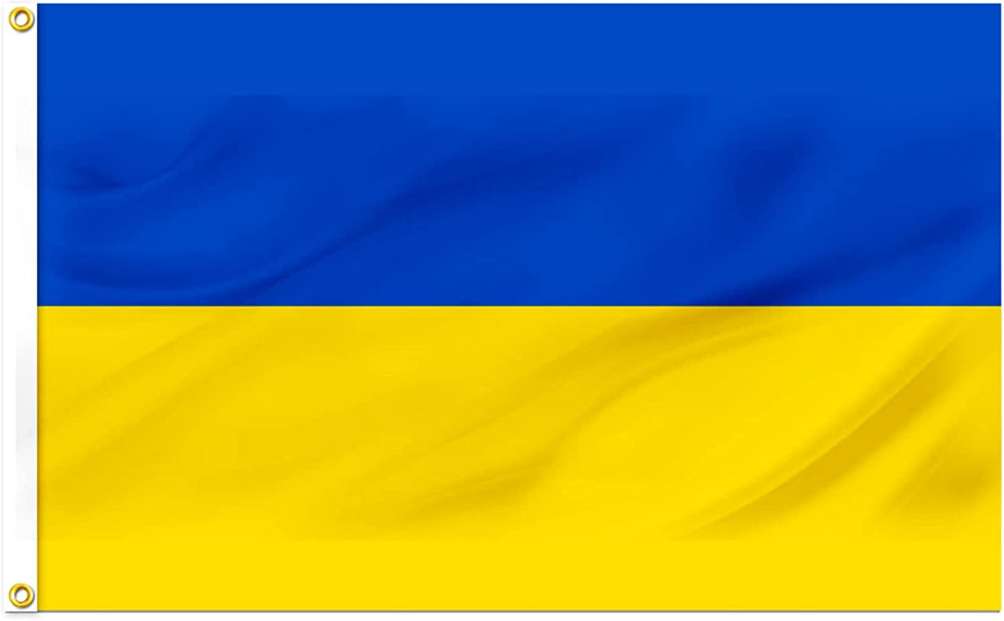Pack of 2 Ukraine Flag 3x5 Ft Outdoor, Ukrainian Flags with Brass Grommets and Canvas Double Stitched Banner, Heavy Duty Polyester Vivid Color