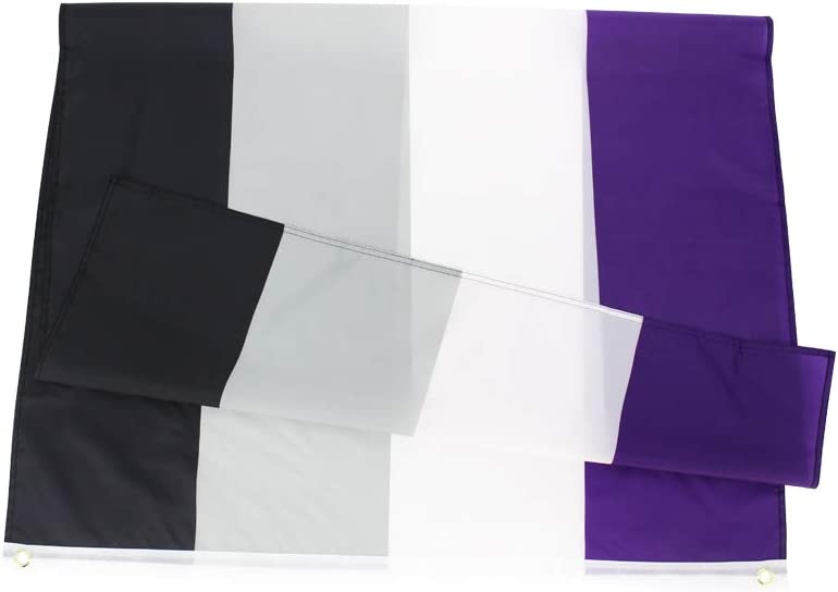Pack of 2 Asexual Pride Flag 3x5 Heavy Duty Polyester LGBT Asexual Omni sexual Equality Flags for outdoor wall with Brass Grommets & Durable Header