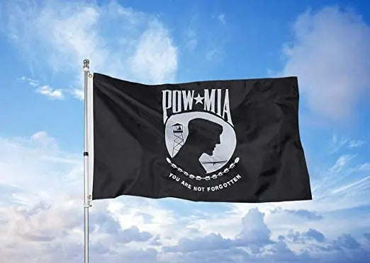 Pow Mia Flag Embroidered 2x3 Outdoor - Heavy Duty Double Sided You are Not Forgotten War Flags 300D Nylon Military Made in USA Pow Flags for Outside (2x3ft) USA TOP FLAGS,INC