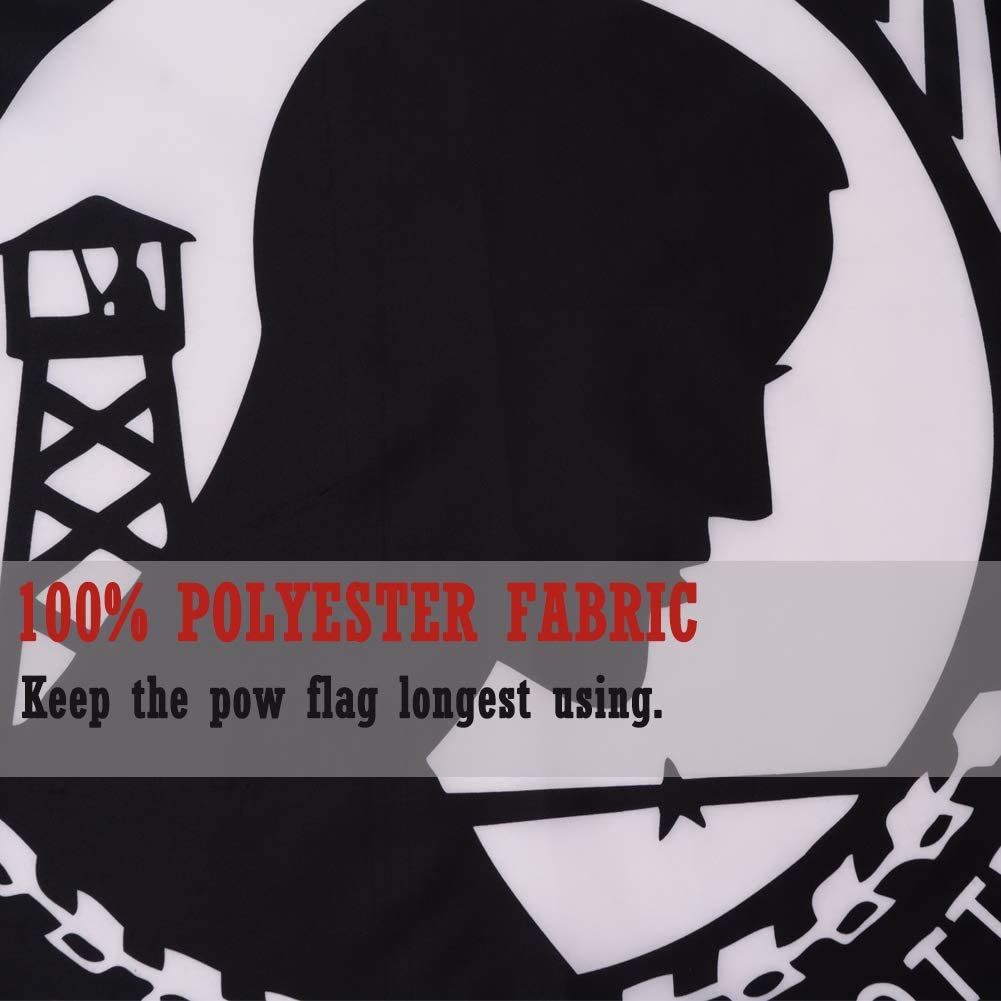Pack of 2 POW Flag 3x5 Outdoor - You are Not Forgotten POW MIA Flags Prisoner War Durable Outdoor Black Banner