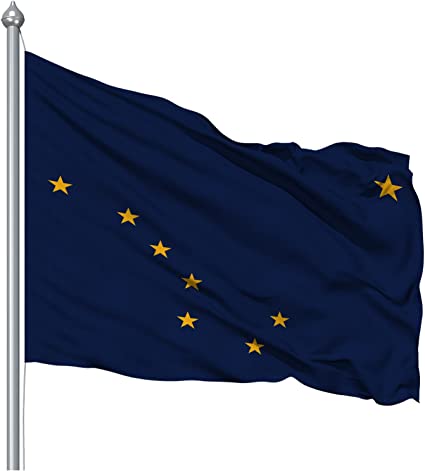 Alaska Flag 3x5 ft Outdoor, Double Sided Alaska State Flags Made in USA, 3 Layers Polyester Vivid Color and Heavy Duty Alaska AK State of Flag with 2 Brass Grommets (Alaska)