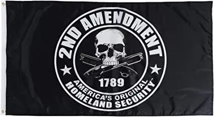 2nd Amendment Flag 3x5 Outdoor- American's Orignal Homeland Security Flag- Skull Rifles 1789 Gun Flags Banner with Grommets USA TOP FLAGS,INC
