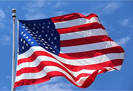 American Flag US Flags 4x6 Outdoor Made in USA High Wind Heavy Duty Outside Embroidered Stars All Weather Durable Nylon Sewn Stripes with Brass Grommets