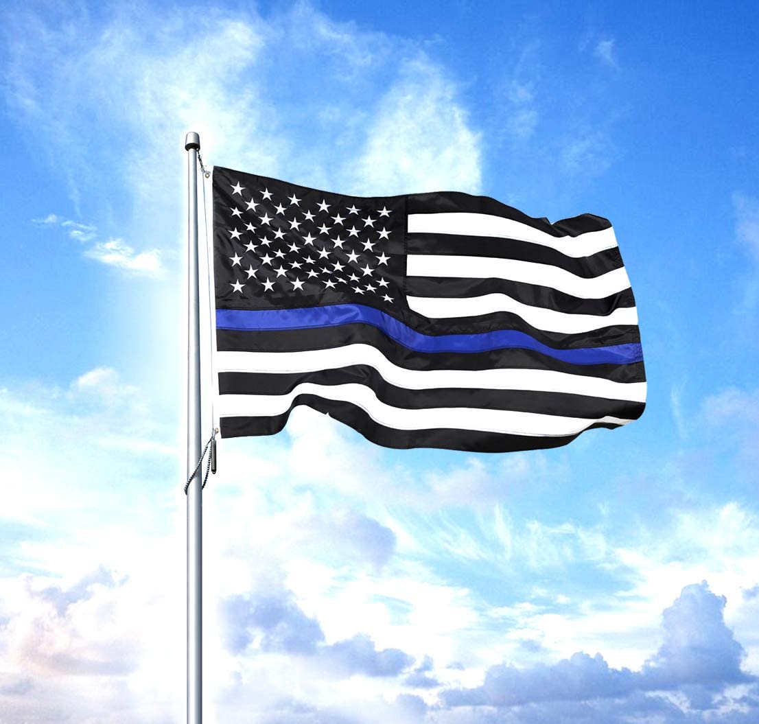 Pack of 2 Thin Blue Line American Flag - 4x6 Blue Stripe American Matter Police Flags - USA Honoring Law Enforcement Officers Banner Flags Outdoor Indoor