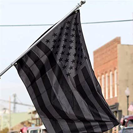 Pack of 5 Black American Flag All Black USA Heritage Flag 3x5 US Flags for Outside/ Indoor (Black-100D)