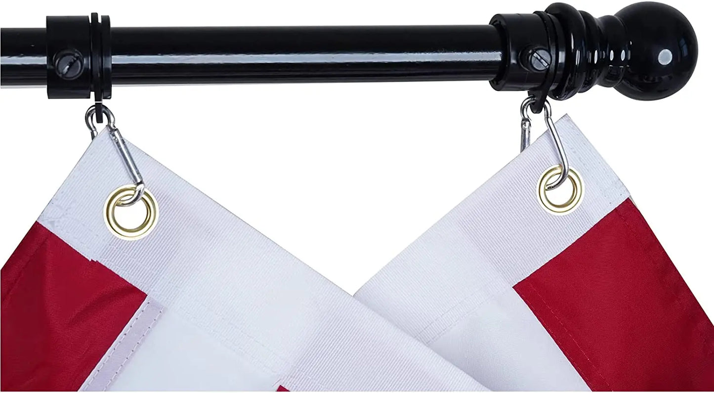6FT Flag Pole for House Telescoping USA Kit - Stainless Steel Heavy Duty American US Flagpole Adjustable Length Grommets Stainless (with Bracket) USA TOP FLAGS,INC