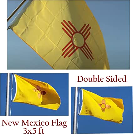 New Mexico Flag 3x5 ft, Double Sided 3 layers Polyester Mexico State Flags, Made in USA New Mexico Flags with 2 Brass Grommets(New Mexico)