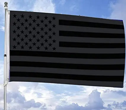 Pack of 2 All Black American Flag - 3x5 Ft Outdoor American Black Flags Blackout Tactical US Banner Vivid and Fade Resistant Indoor with Brass Grommets USA TOP FLAGS,INC