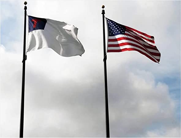 Christian Flag 3x5 ft, Heavy Duty Embroidered Christian Flags for Outdoors, Christianity Easter Day Cross Flag Jesus Flags with 2 Brass Grommets Church House Outsides Insides Decoration Made in USA