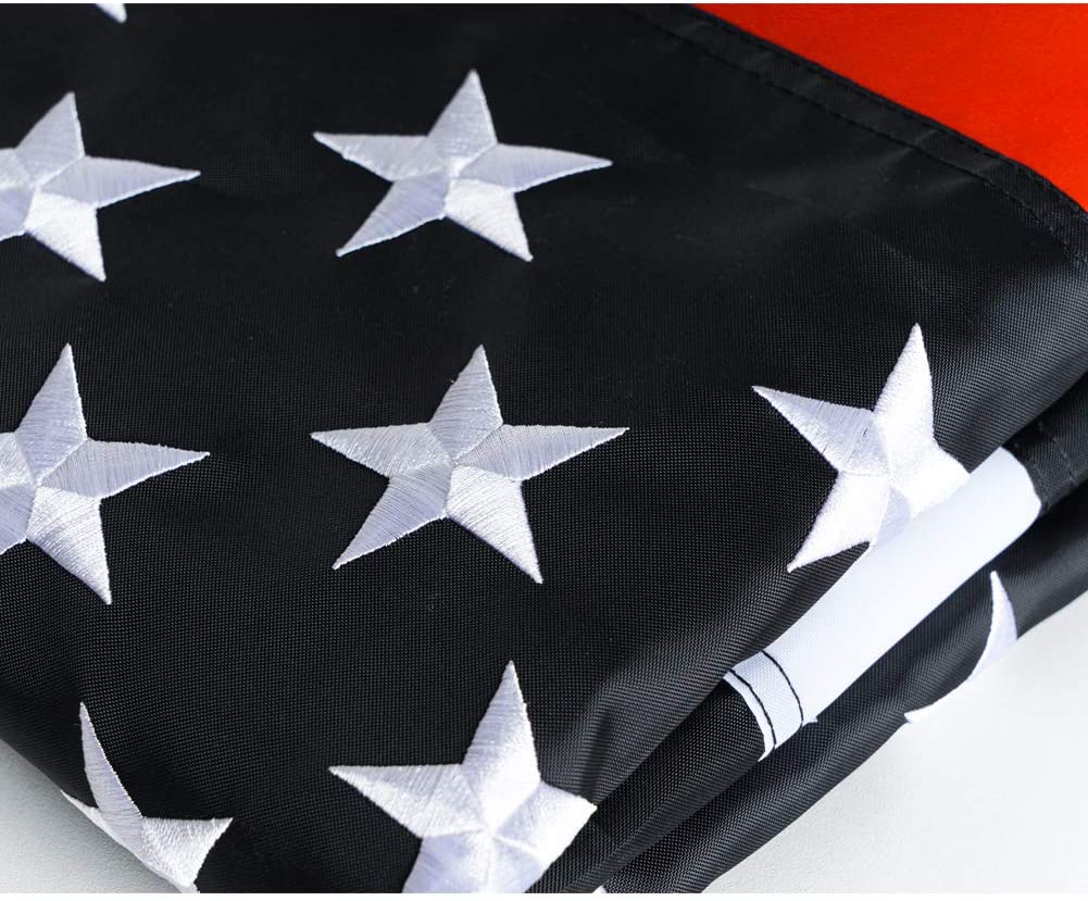 Firefighter Flag Thin Red Line Flags 3x5 Embroidered Stars Sewn Stripes Honoring First Responder Heavy Duty Banner with 2 Brass Grommets