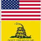 Gadsden Flag and American USA Flags 3x5 ft, Heavy Duty Don't Tread on Me Flags Rattlesnake USA Flag for Outdoor, Vivid Color Yellow Banner Tea Party Flag