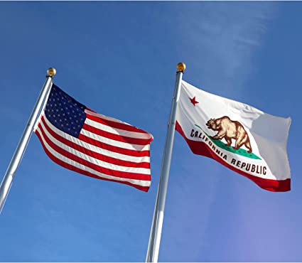 California Flag 3x5 ft Outdoor, 3 Layers Polyester California Sate Flags Double Sided Made in USA, Heavy Duty Ca Flag with 2 Brass Grommets for House Wall Room Decoration(California)