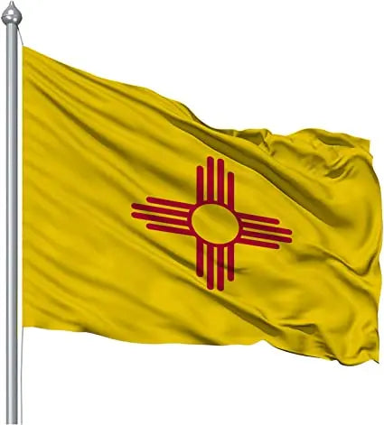 New Mexico Flag 3x5 ft, Double Sided 3 layers Polyester Mexico State Flags, Made in USA New Mexico Flags with 2 Brass Grommets(New Mexico) USA TOP FLAGS,INC