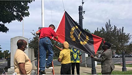 Pack of 2 Black American Heritage Flag 3x5 Ft 1967 Sword Flags with Canvas Header 2 Brass Grommets for Car Wall Outdoor