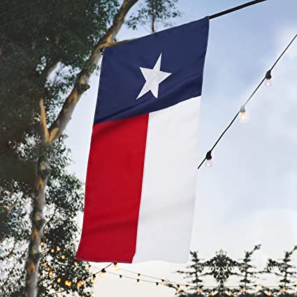 Texas Flag Sleeved TX State Flags 3x5 Outdoor Made in USA Embroidered Star Heavy Duty Nylon Sleeve with Vivid Color