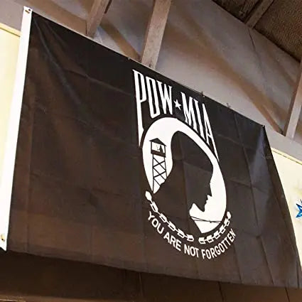 Pow Mia Flag 3x5 Outdoor Double Sided - Made in USA Heavy Duty Military Army Pow Flags You Are Not Forgotten Prisoner Of War Banners With Brass Grommets USA TOP FLAGS,INC