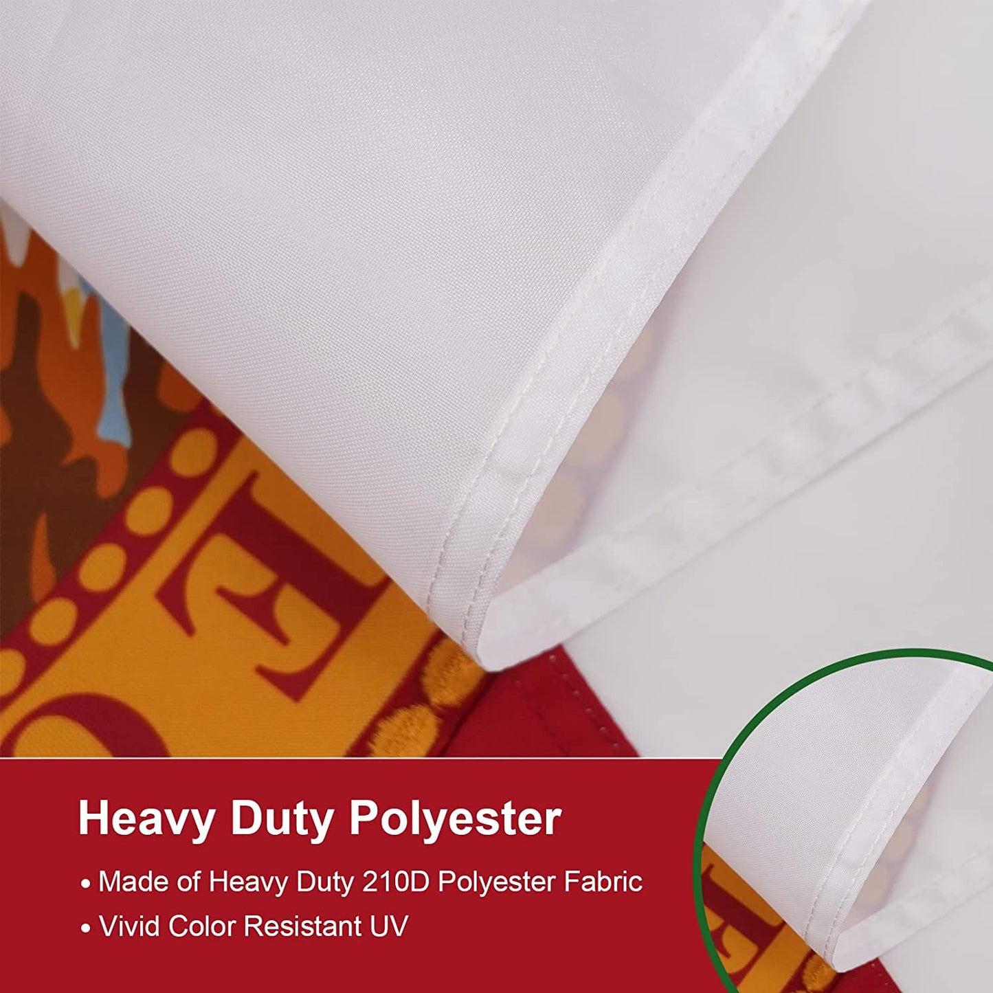 Florida Boat Flag 12x18 Inch Made in USA, Embroidery State of Floride FL Flags with 2 Brass Grommets, Heavy Duty Nylon Outdoor Banner for Yacht