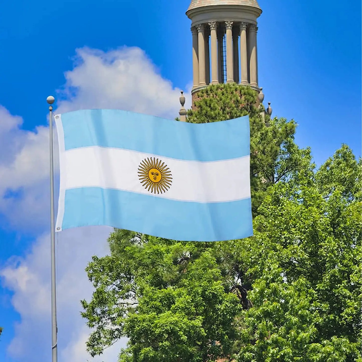 Argentina Flag Embroidered Argentinian National Flags 3x5 Foot Sewn Stripes Heavy Duty Outdoor with Brass Grommets USA TOP FLAGS,INC