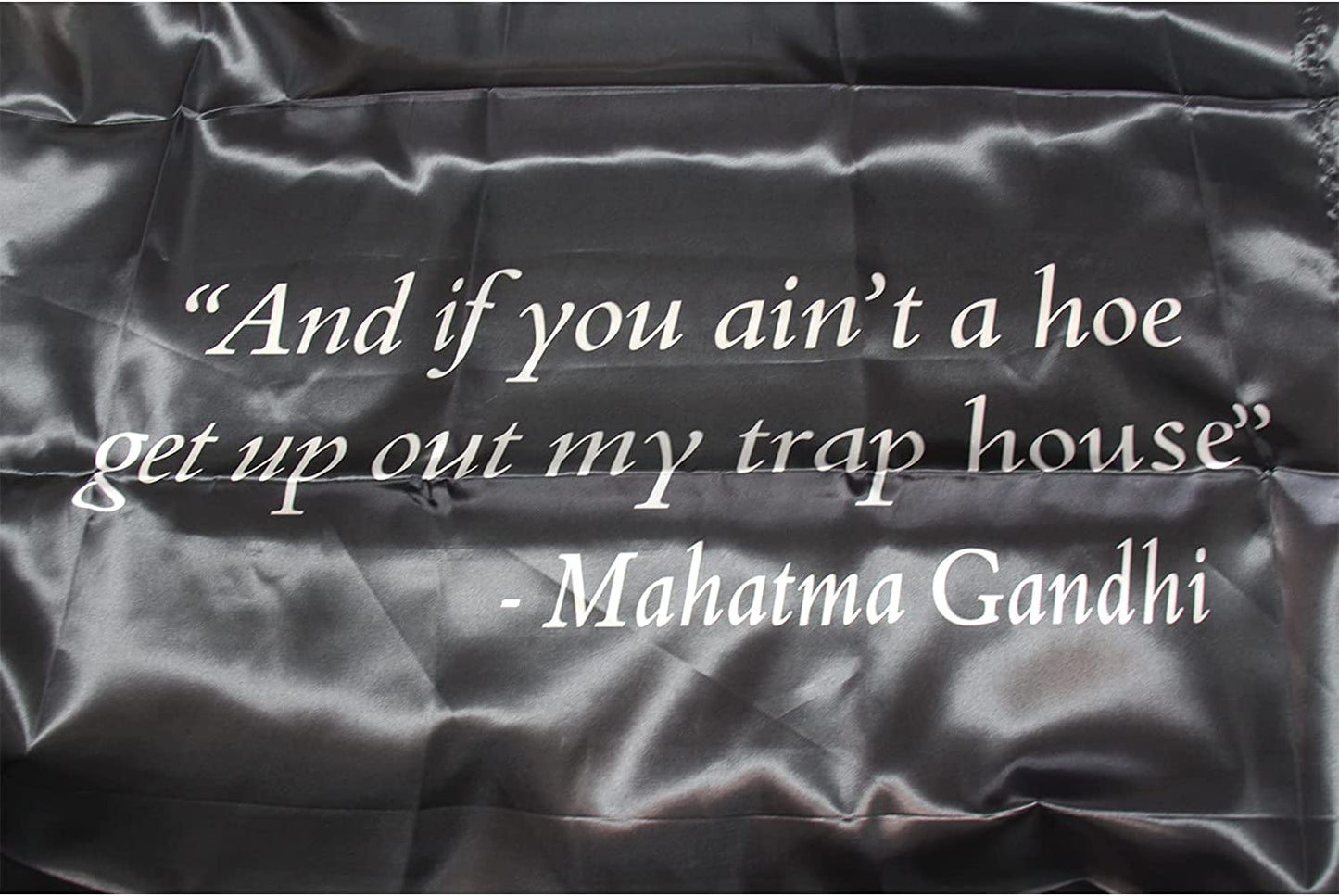 Chief Gandhi Flag 3x5 FT, If You Ain't a Hoe get Out My Trap House Funny College Dorm Flags with 4 Brass Grommets Outdoor&Indoor Decor Banner