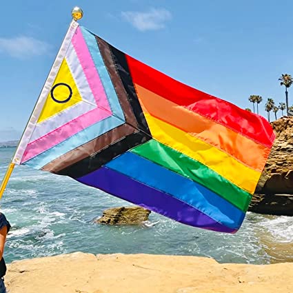 Pride Flag Outdoor New Intersex-Inclusive Progress Pride Flags 3x5 Gay Bisexual LGBTQ+ Rainbow Banner Fade-Resistant
