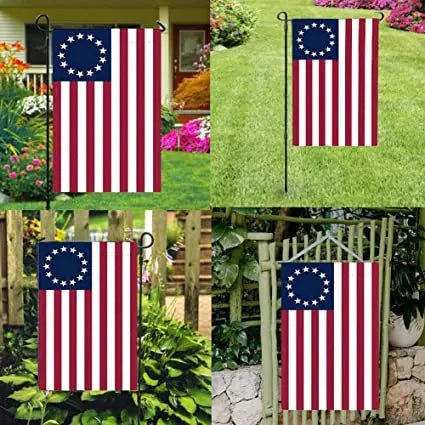Pack of 2 Besty Ross American Garden Flag 12 x 18- Ross Flags 13 Stars Patriotic Double Sided USA Small for Yard Decor USA TOP FLAGS,INC