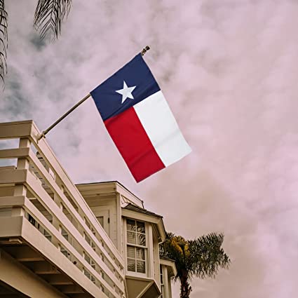 Texas Flag Sleeved TX State Flags 3x5 Outdoor Made in USA Embroidered Star Heavy Duty Nylon Sleeve with Vivid Color