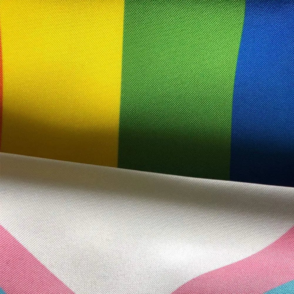 Progress Pride Rainbow House Flag- LGBT Community Gay Pride Lesbian Transgender Flags Banner UV Fade Resistant for Indoor Outdoor 28x40 Inches USA TOP FLAGS, INC