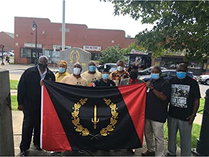 Pack of 2 Black American Heritage Flag 3x5 Ft 1967 Sword Flags with Canvas Header 2 Brass Grommets for Car Wall Outdoor