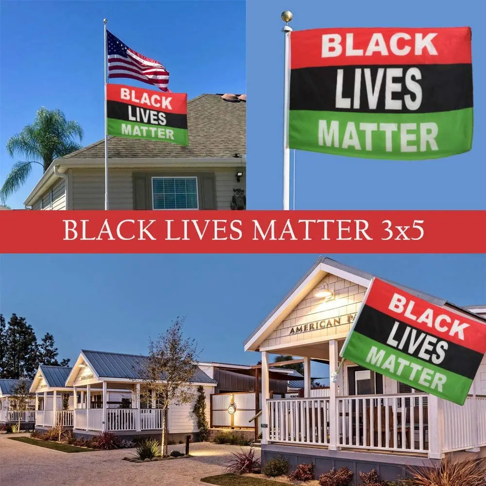 Pack of 2 Black Lives Matter Afro Flag 3x5 ft Outdoor Pan African Red Black Green Flags Banner with Grommets USA TOP FLAGS,INC