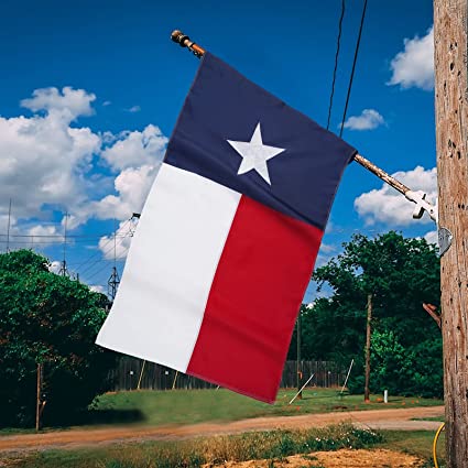 Texas Flag Sleeved TX State Flags 3x5 Outdoor Made in USA Embroidered Star Heavy Duty Nylon Sleeve with Vivid Color