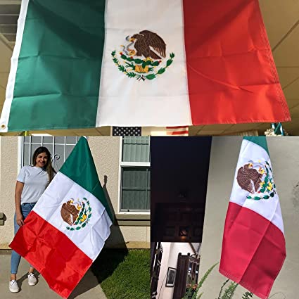Mexican Flag Bandera de Mexico 4X6 Embroidered Flags Sewn Stripes 240D Heavy Duty MX National Flag for Indoor/Outdoor