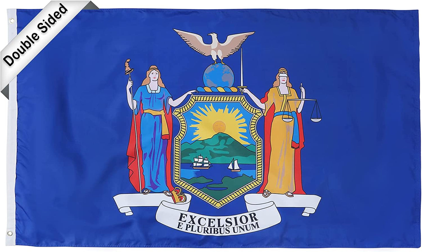 Florida State Flag 3x5 Feet, 3 Ply Double Sided State of Florida Flags with 2 Brass Grommets and Canvas Header, Heavy Duty Polyester Vivid Color Outdoor Banner Made in USA