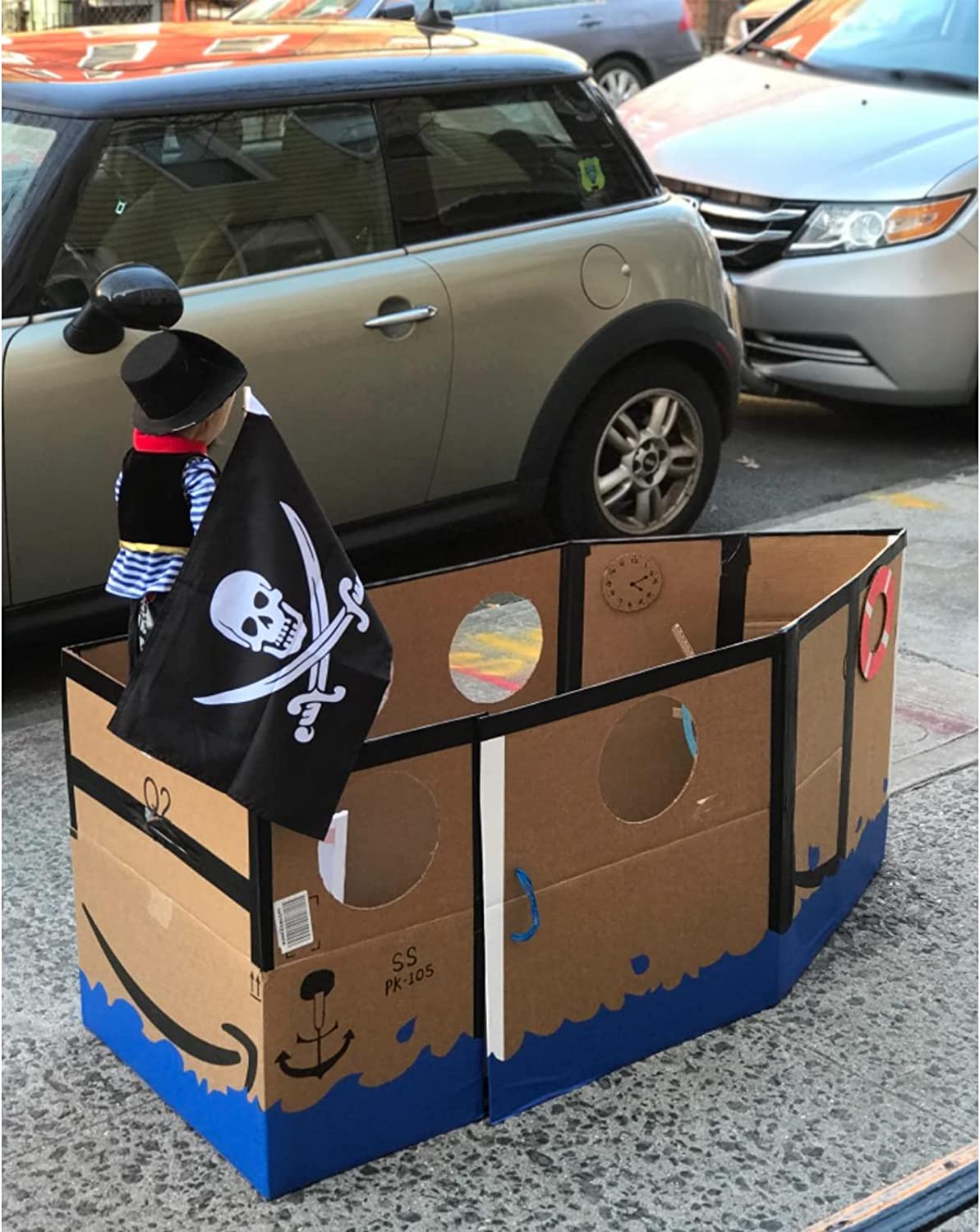 Pack of 2 Pirate Boat Flag 12x18 Inches Made in USA, Embroidery Jolly Roger Pirate Yacht Flags with 2 Brass Grommet, Heavy Duty Nylon Skull Outdoor Banner for All Weather