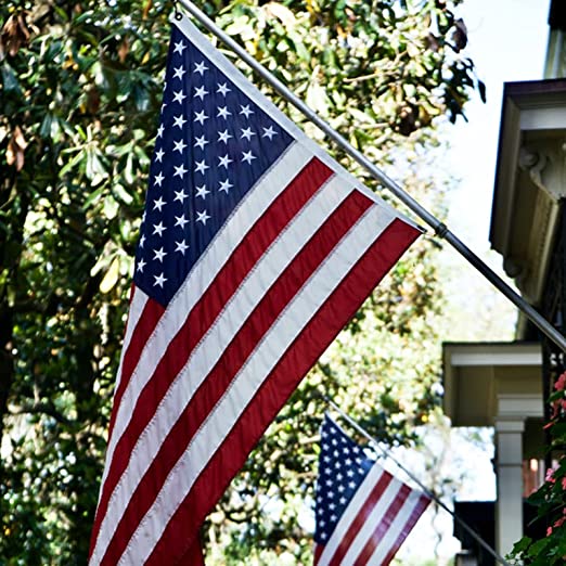 American Flag 2x3 US Flags - Made in USA - Outdoor Heavy Duty United State Flag Embroidered Stars for All Weather High Wind Sewn Stripes With Brass Grommets for Outside