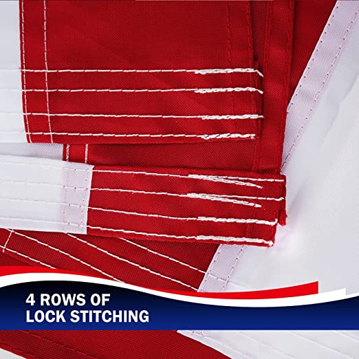 American Flag 2x3 US Flags - Made in USA - Outdoor Heavy Duty United State Flag Embroidered Stars for All Weather High Wind Sewn Stripes With Brass Grommets for Outside