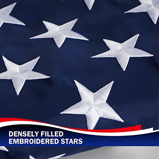 American Flag 2x3 US Flags - Made in USA - Outdoor Heavy Duty United State Flag Embroidered Stars for All Weather High Wind Sewn Stripes With Brass Grommets for Outside